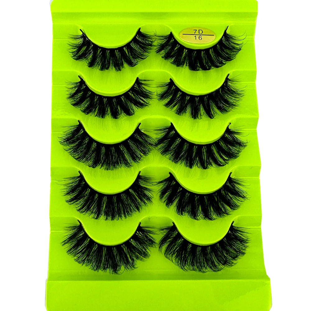 Cat Eye Eyelashes 3D Natural False Lashes D Curl Fluffy Soft Cross 5 Pairs Manga Lashes Wispy Natural Eyelash Extension Makeup