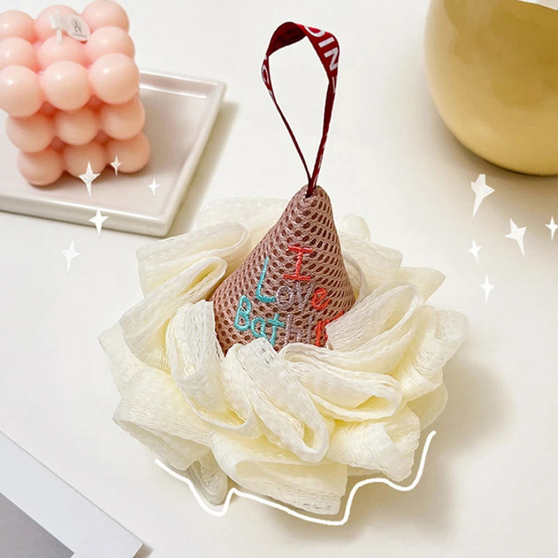 Men Women Bath Sponge Ice Cream Shape Exfoliating Loofah Body Scrubber Shower Cleaning Loofahs Bathroom Bathing Accessories