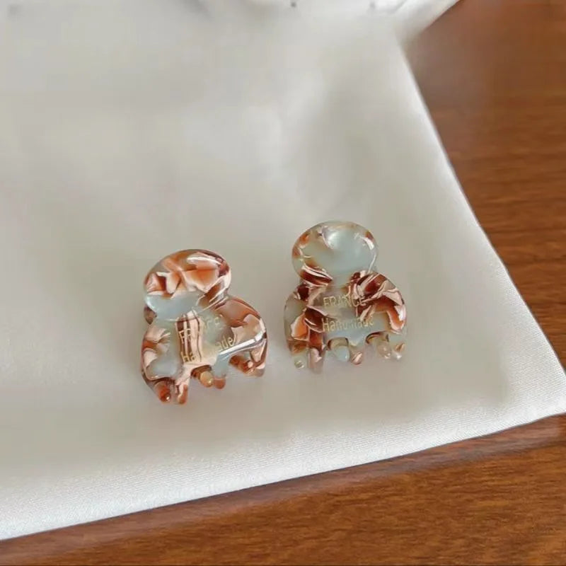 2Pcs/Set Mini 2cm Acetate Small Hair Claw Side Pins Acetate Hair Crabs for Girls Cute Hairpin Clips Women Hair Accessories