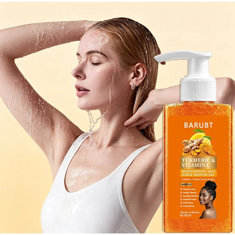 Vitamin C Brightening Body Wash Exfoliating Shower Gel Aloe Vera Moisturizing Skin Polish Gentle Deep Cleansing Daily Skincare