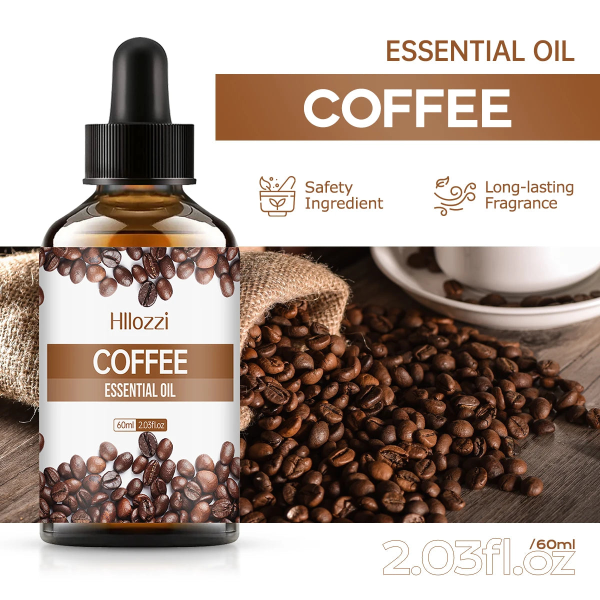 100ml/60ml/30ml Coffee Essential Oil Skin care essential oils Suitable for all skin types Long-lasting fragrance Aromatherapy