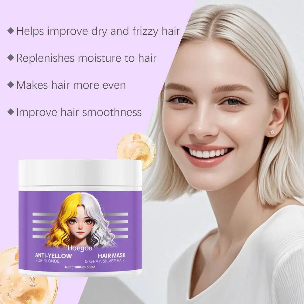 100ml Purple Hair Mask Deep Conditioner For Blonde, Silver And Gray Hair, Keratin Hair Mask Nourish Repair Damaged and Dry Hair