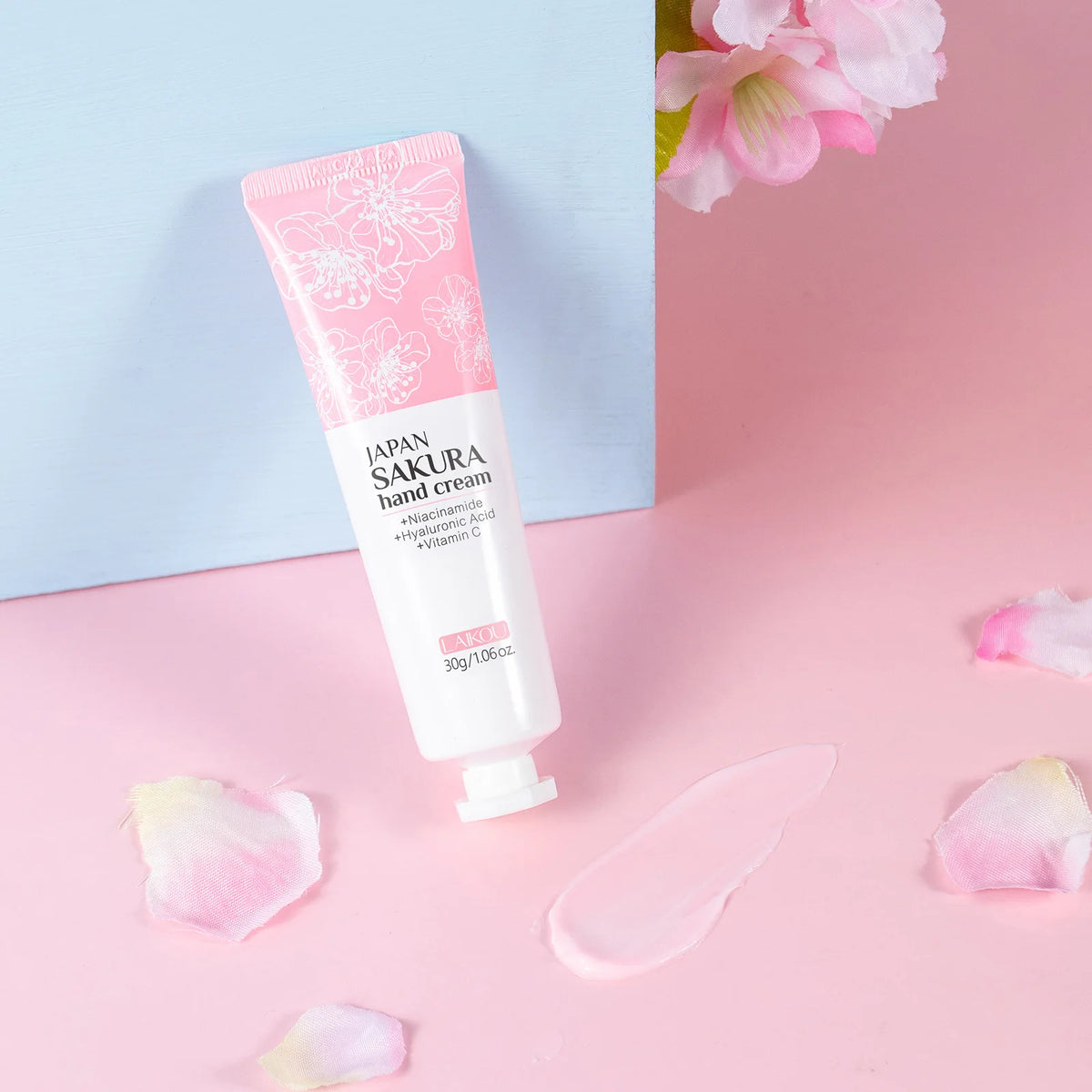 LAIKOU Sakura Hand Cream Whitening Wrinkle Removal Anti-crack Moisturizing Nourishing  Lotion Intensive Repair Hand Gream 30g