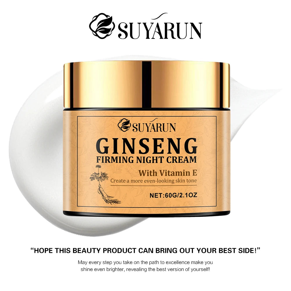 Ginseng Firming Night Cream Moisturizing Nutritious Anti-Aging Skin Care Product for Evening Use.