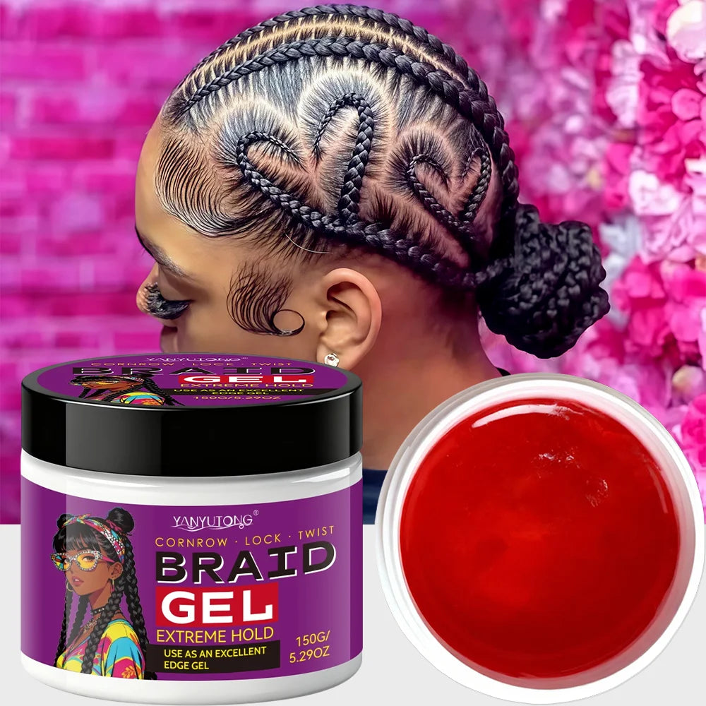 Styling Broken Hair Braiding Gel, Carbom Formula, Edge Control Twisting Gel Tame Frizz & Edges, Braiding Gel, Hailine Control,