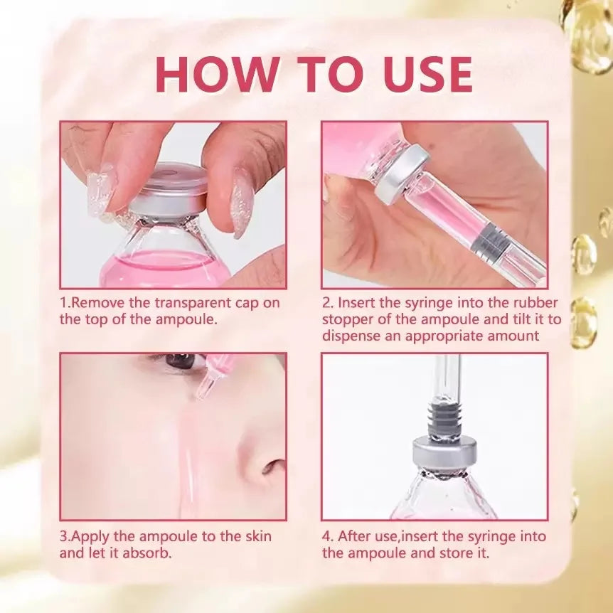 Cell Ampoule Essence, Pink PDRN Ampoule, Collagen Moisturizing Anti-Aging Essence
