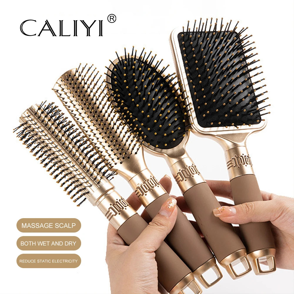 CALIYI Hair Massage Air Cushion Comb Brush Scalp Hairbrush Detangle Anti Static Salon SPA Hairdressing Styling Tool Oval Round