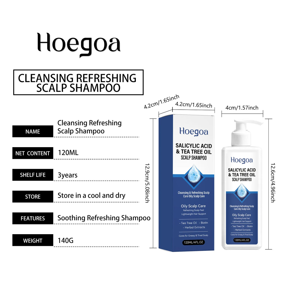 Tea Tree Scalp Shampoo For Oily Greasy Skin Anti Dandruff Lightweight Hair Deep Clarifying Treatment Refreshing Cleaning Shampoo