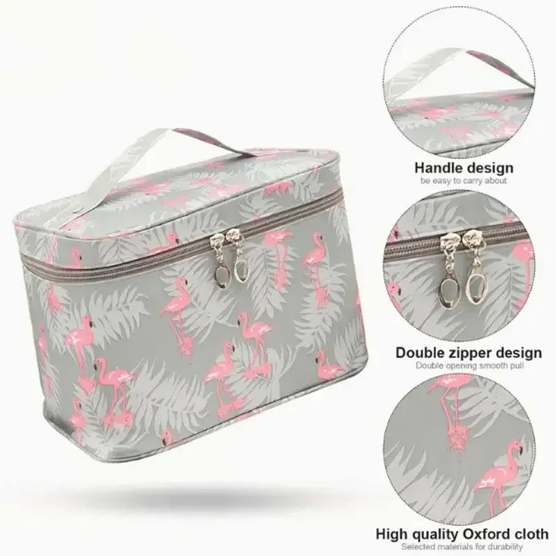 Large-capacity Makeup Bag with Multiple Compartments, Home and Travel Organizer for Toiletries and Cosmetics