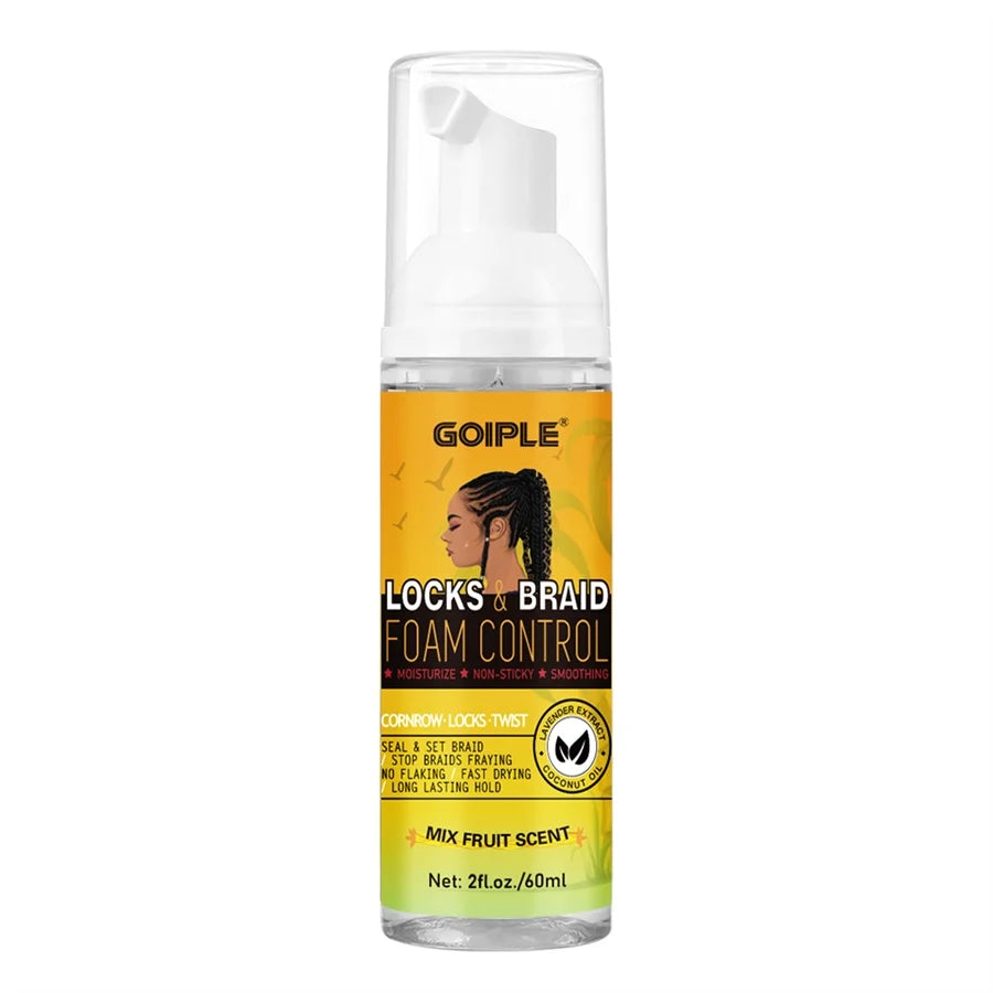 GOIPLE 60ml Braid Mousse for African Women Extra Hold Control Gel for Braiding Twist Locs High Shiny Moisturize Styling Products