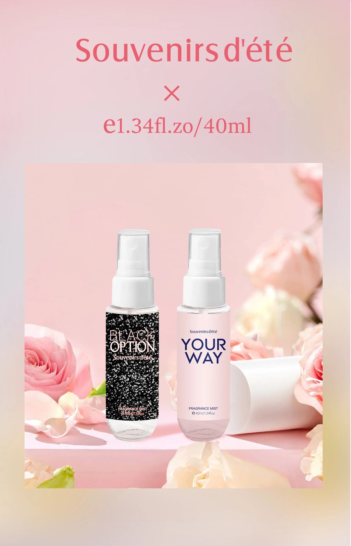 4pcs Pink Women's Body Perfume, Fresh Floral Fragrance Spray, Lasting Fragrance, Alcohol Free, Ideal Gift for Women