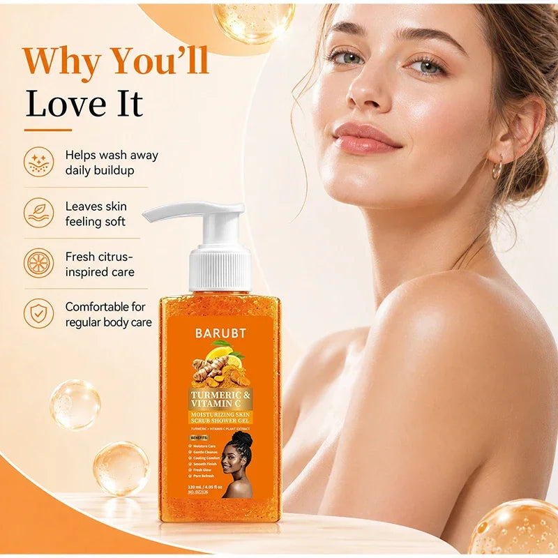 Vitamin C Brightening Body Wash Exfoliating Shower Gel Aloe Vera Moisturizing Skin Polish Gentle Deep Cleansing Daily Skincare
