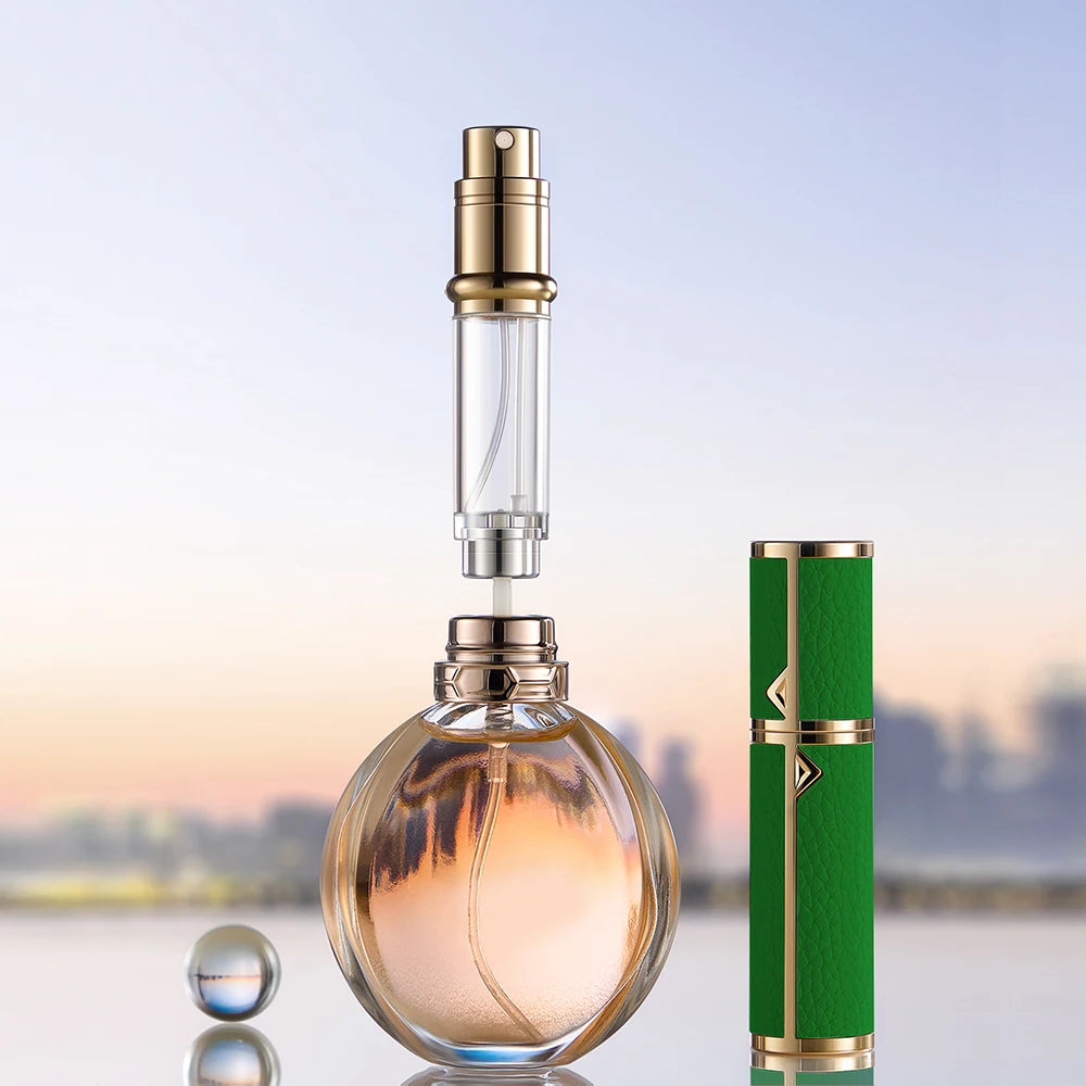 5ml PU Leather Mini Perfume Atomizer Bottle Sprayer Suitable for Boarding Tight Sealing Travel Customized Refillable Bottles