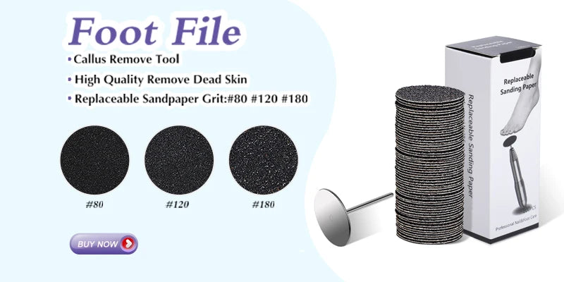 Pedicure Rasp File Callus Remover Foot Files Pedicure Pads Stainless Handle For Foot Care Tools Replaceable Sandpaper