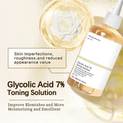 Glycolic Acid 7% Percent Toning Solution Face Exfoliant Acne And Dark Spots Brightens Skin Niacinamide Gentle Facial Care