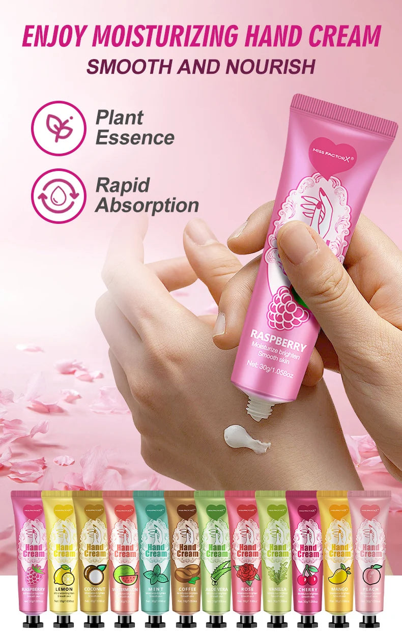 12 Hand Gift Hand Cream and Lip Balm Set Friends Party Gift with Love Net Bag and Thank You Card Holiday Gift