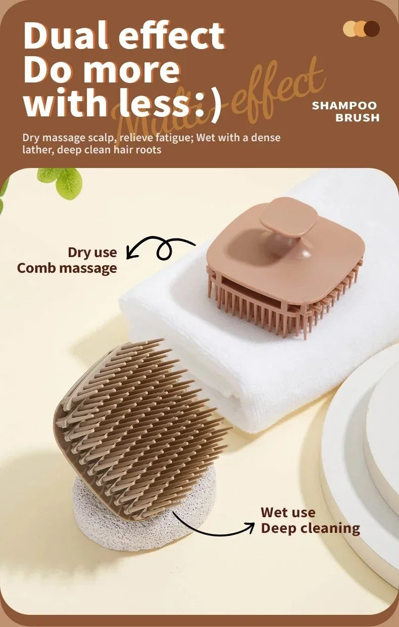 Square Shower Scalp Massager Brush Shampoo Hair Wash Comb Body Exfoliator Portable Salon Household Hairdressing Care Accessory