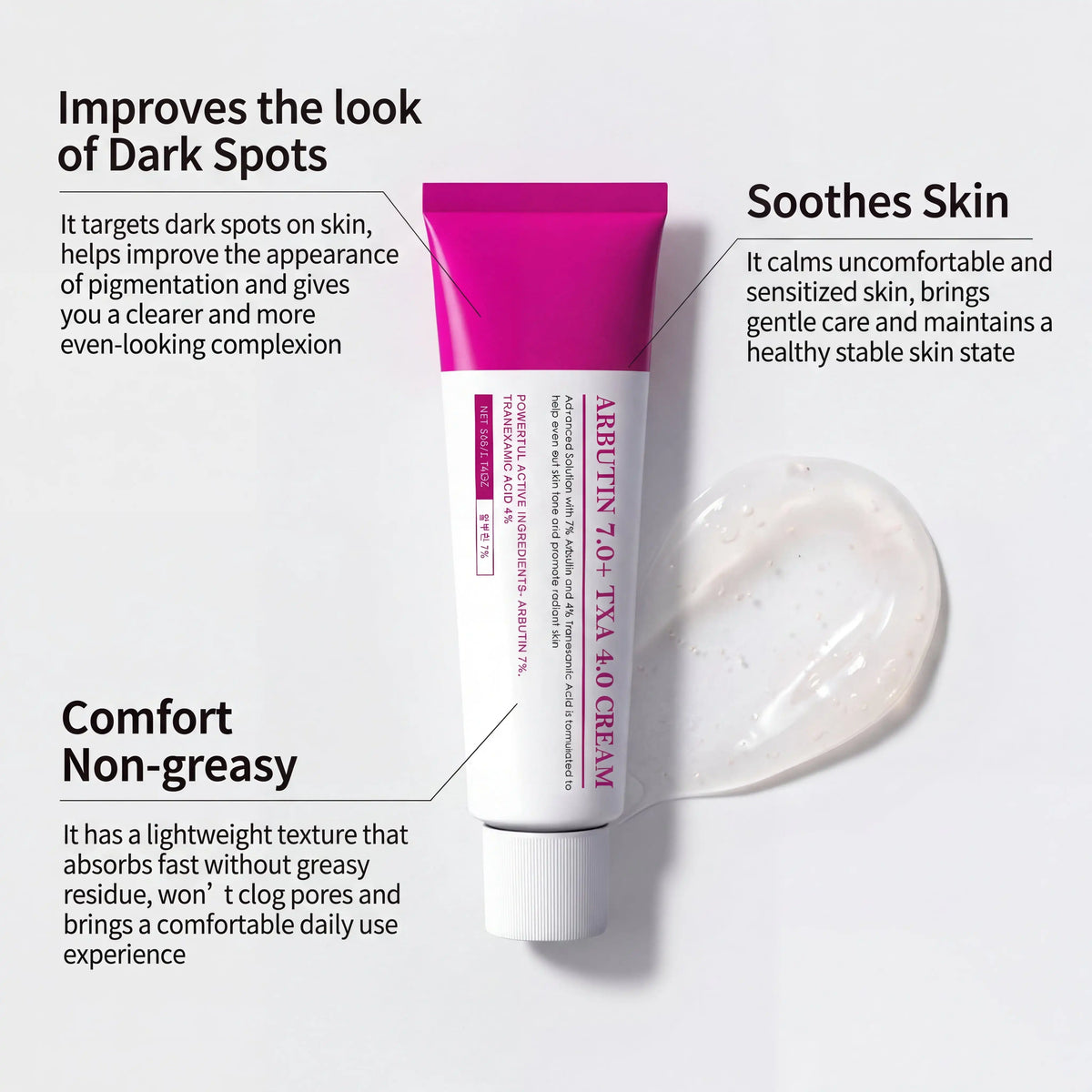 ARBUTIN+TXA Facial Moisturizing Cream Lightweight Daily Hydrating Lotion Arbutin Face Gel Cream Non Greasy Glow Skincare 50g