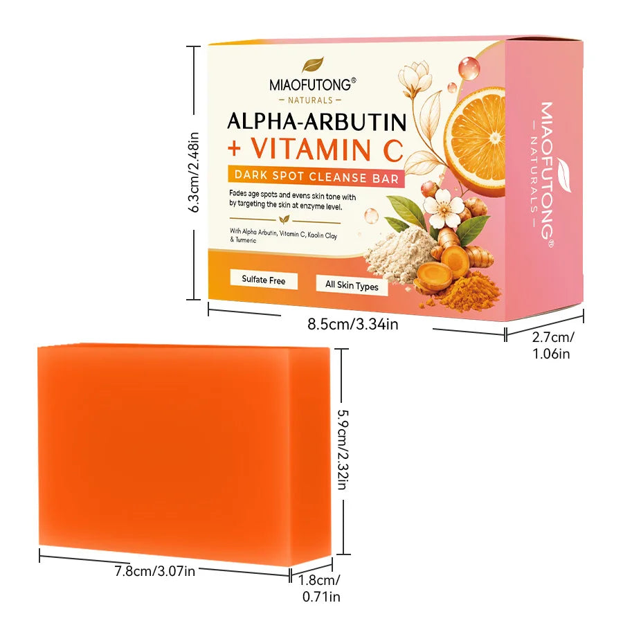 RDQCTQ 1pcs Turmeric Natural Bar Soap, Lemon Kojic Acid Soap, Shower and Facial Soap -No Harsh Ingredients 100g