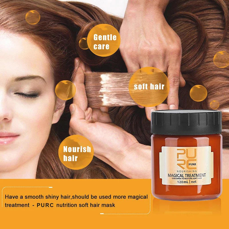 PURC 5 Seconds Magic Hair Mask Argan Oil Nourishing Smoothing Repair Damaged Frizz Masks Hair Care