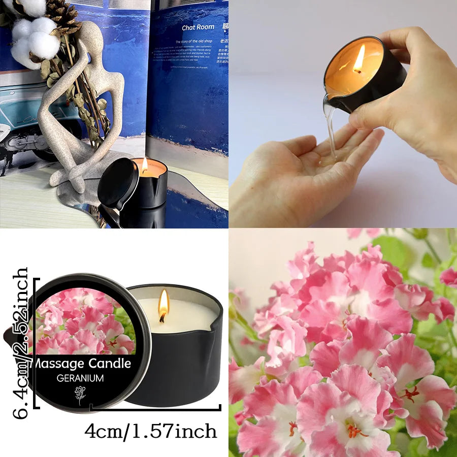 1PC Massage Oil Candles，Luxury Aromatherapy Candles，for Stress Relief and Skin Moisturizing，SM Product Scented Candle Body Oil