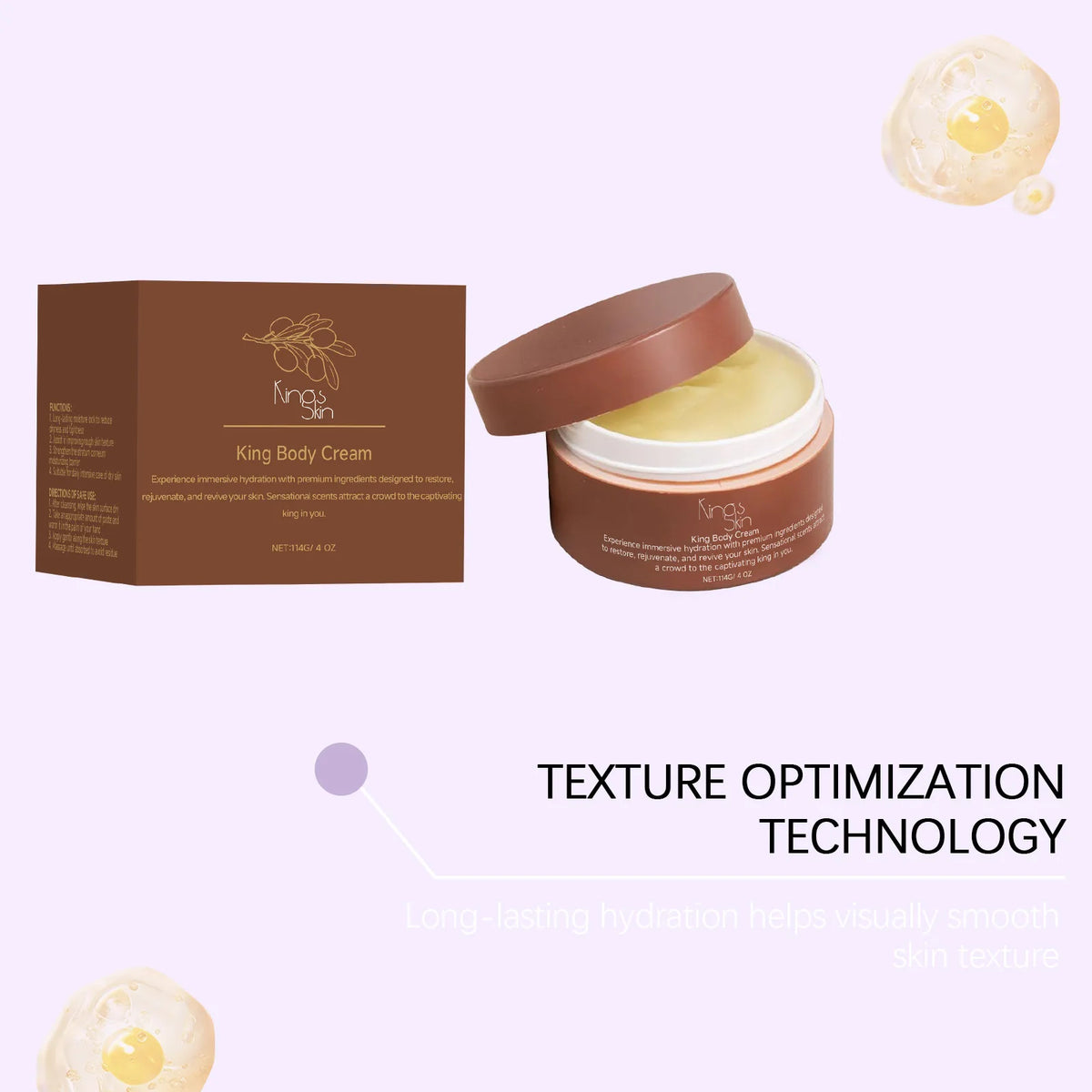 Shea Butter Moisturizing Cream Relieve Dryness Soft Smooth Lifting Brighten Tightening Improve Sagging Hydrater King Body Butter