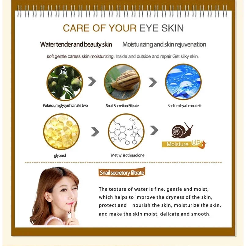 Skincare Set Snail Collagen Cream Anti Aging Whiten Skin Face Cream Fade Dark Eye Circles Remove Eye Bags Eye Serum