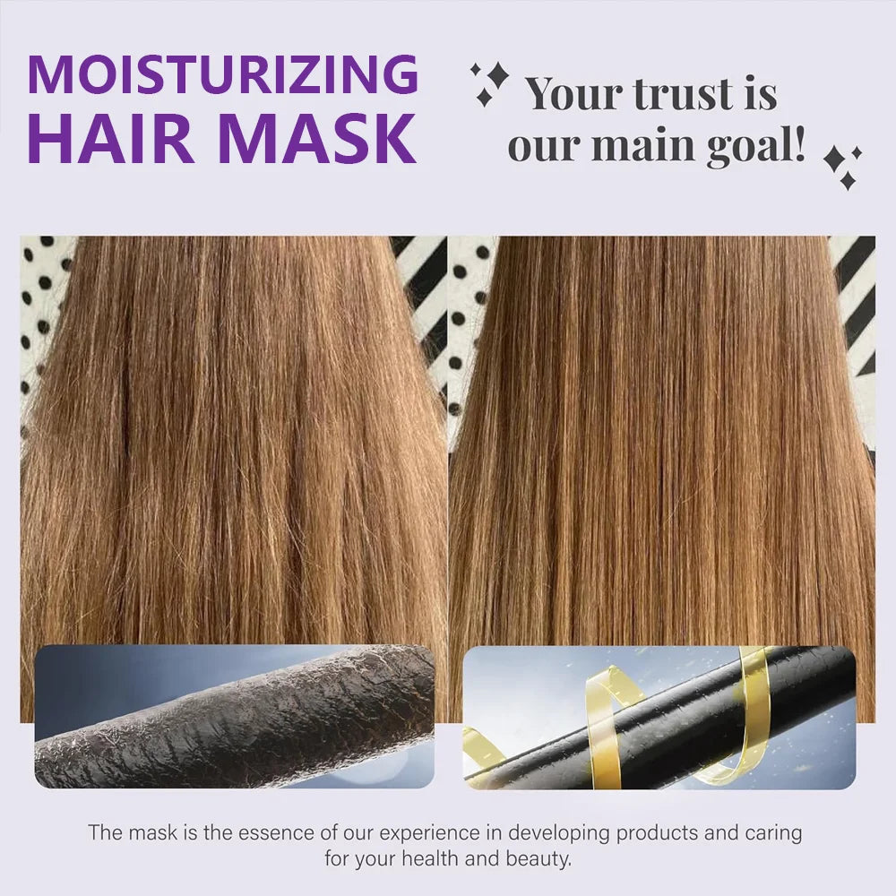 Keratin Purple Hair Mask - Purple-Blue Protein Deep Conditioner Treatment - Suitable for blonde, platinum, silver, gray, or brown dry and damaged copper-toned hair