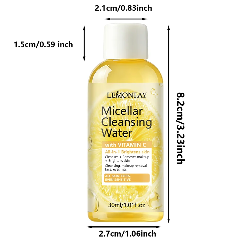Vitamin C Micellar Cleansing Water Gentle Makeup Remover Brightening Skin Hydrating Facial Cleanser for Sensitive Skin