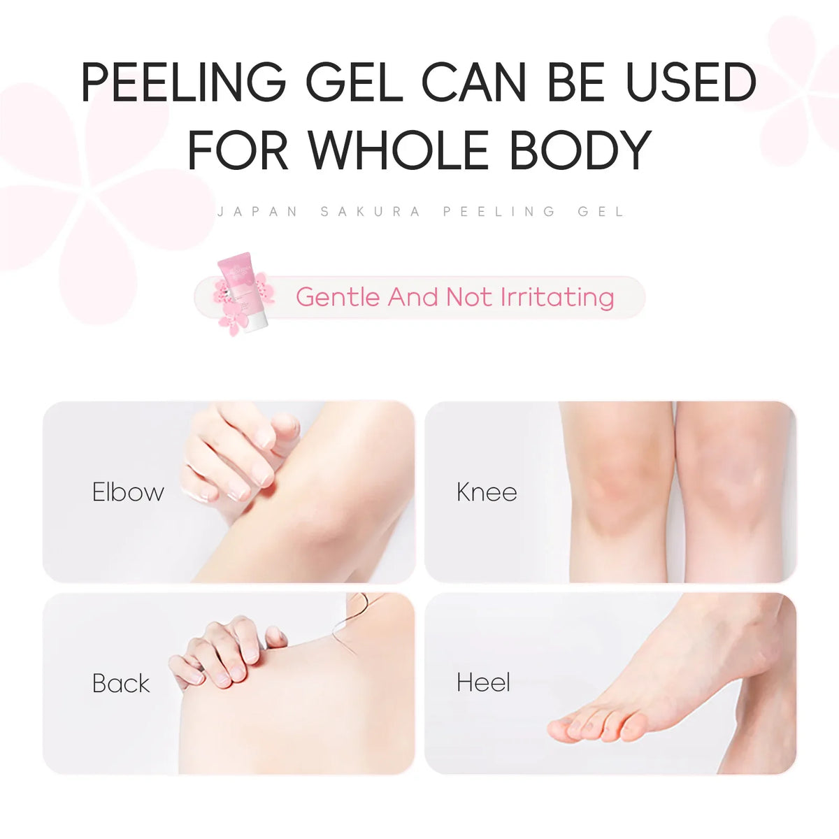 LAIKOU  Sakura Peeling Gel, Deep Cleansing Face Exfoliator, Remove Dead Skin Smooth Skin Gentle Exfoliating Scrub 60g