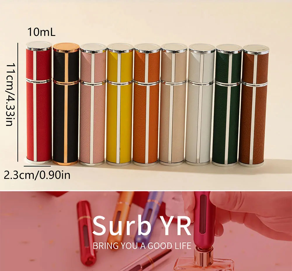 1PC Leakproof 10ml Travel Perfume Atomizer - Portable, Replenishable mini Cologne Dispenser, Glass Inner Bottle