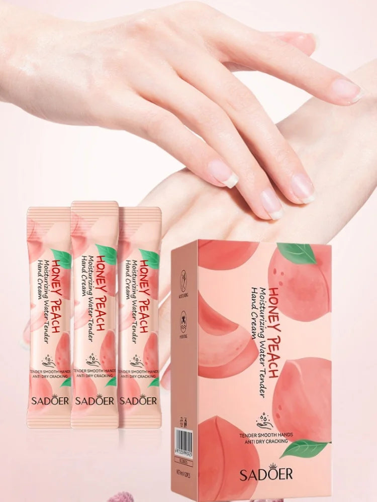 A Box of 20 Sticks, Honey Peach Moisturizing and Hydrating Hand Cream, Portable Moisturizing Stick, Suitable as a Souvenir and Gift