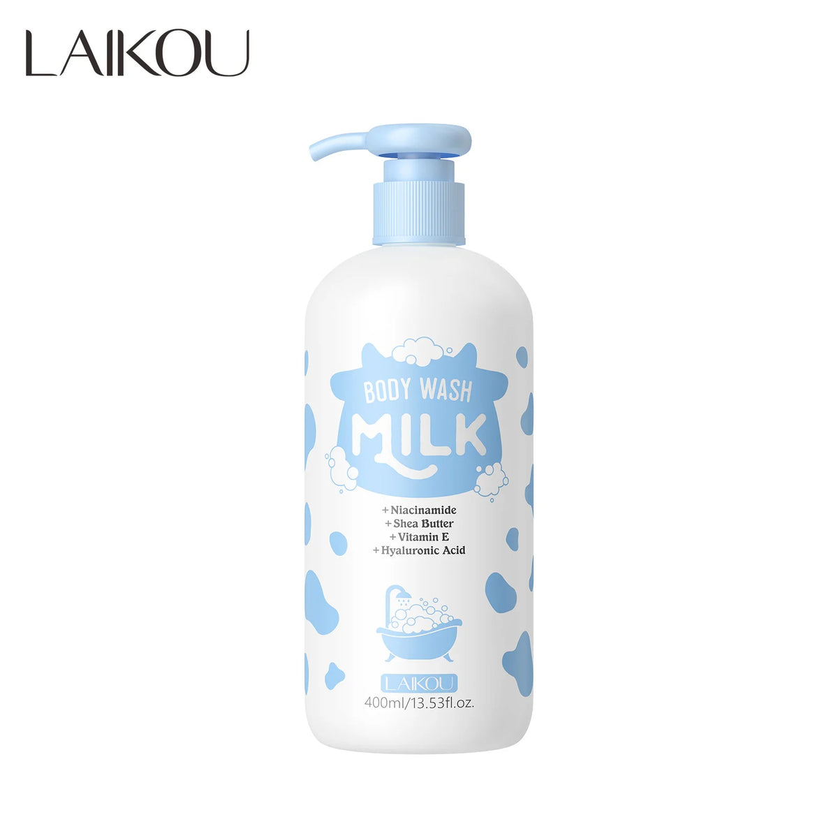 LAIKOU 400ml Milk Body Wash, Gentle Cleansing Long Lasting Moisturizing Milk Fragrance Shower Gel With Niacinamide & Shea Butter