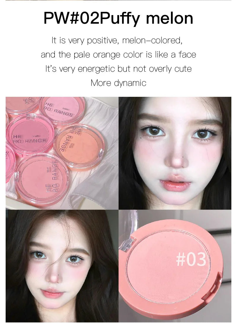 HERORANGE Powder Blusher Natural Matte Color Low Saturation Nude Korean Pure sexy New Powder Blusher