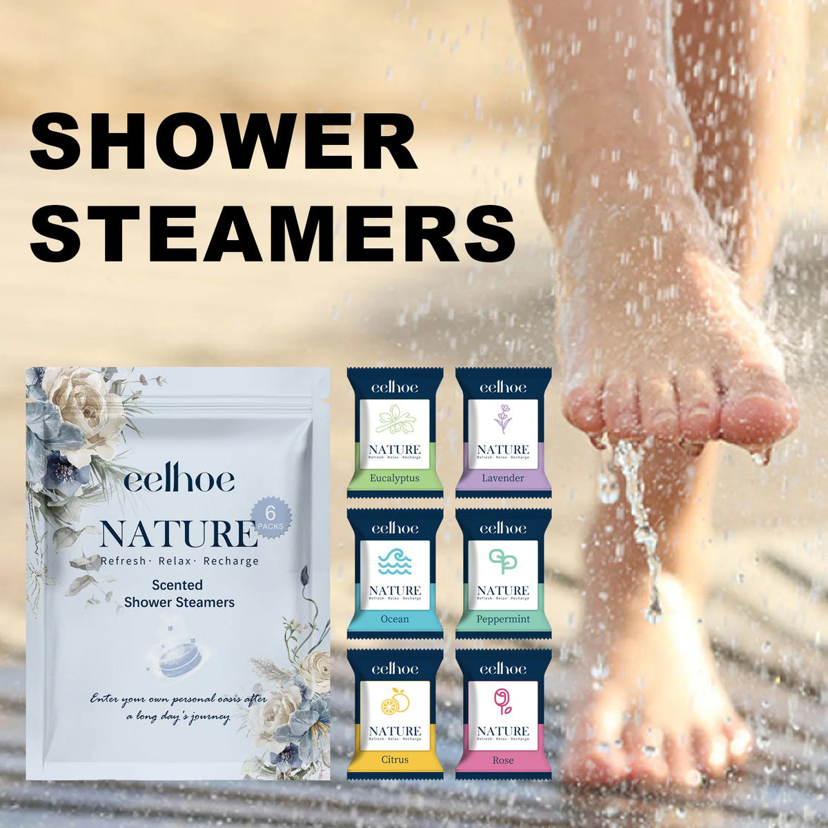 Aromatherapy Shower Steamers Sleep Aid Relaxing Relieve Stress Fatigue Shower Tablets Spa Bath Treats Natural Scent Spa Relaxe