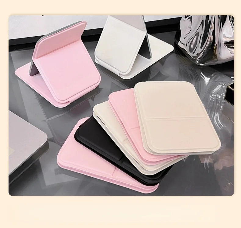 1pc Mirror Makeup Mirror Portable Folding Mirror Girl Makeup Mirror HD Desktop Stand up Mini Portable Small Mirror Travel