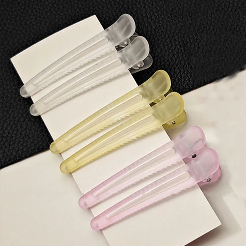 2Pcs/Lot 7.5cm Plastic Candy Colors Hairdressing Duckbill Clip Hairpins Hair Care Hair Clamps Styling Tools Professional Salon