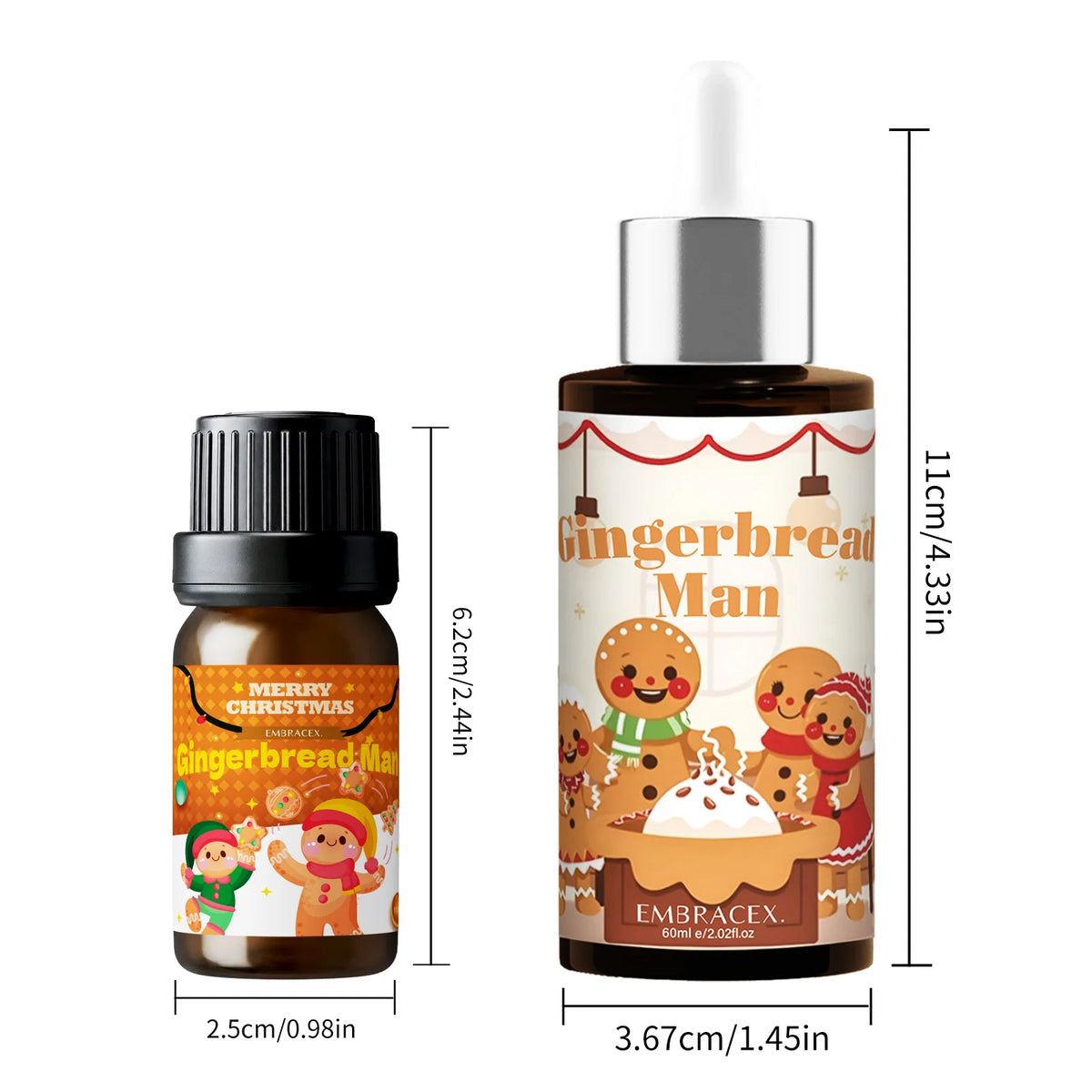 10ml 60ml Gingerbread Man Fragrance Oils Christmas DIY Skincare Oil Massage Oil Festival Gifts