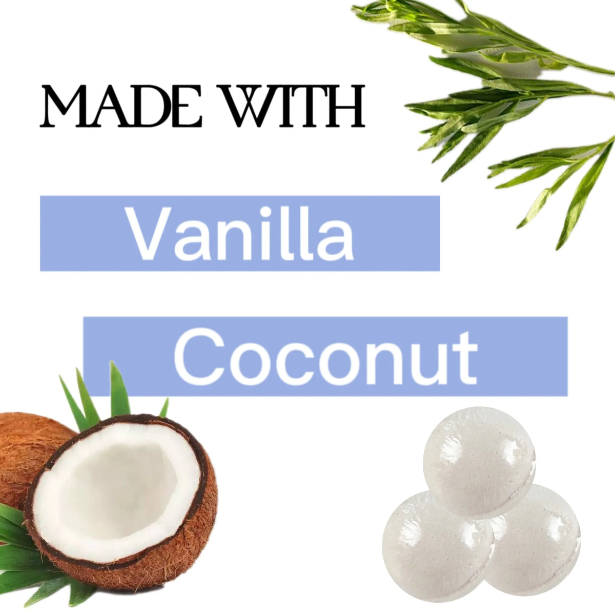 Coconut Scented Bath Salt Balls, Bubble Bath Pellets, Multiple Uses at Home, Spa-Grade Experience