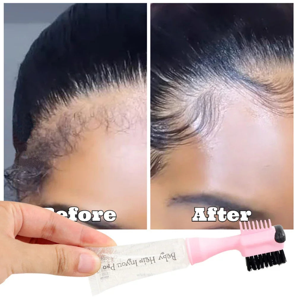 Edge Brush with Gel Dispenser Double Sided Edge Control Hair Comb Brushes for Women Girls Natural Styling Hair Edge Brushes Comb