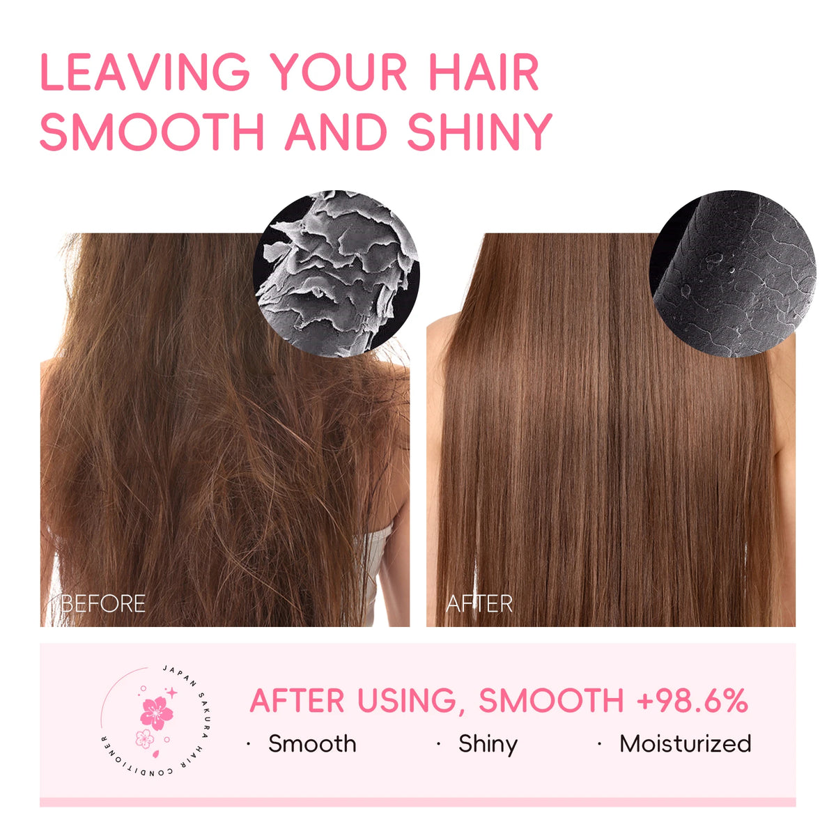 LAIKOU Japan Sakura Hair Conditioner Moisturizing Conditioner Smooth Shine Treatment Floral Scent Hair Repair 400ml