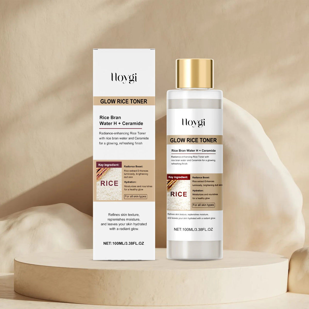 Glow Rice Toner Hydrating Balancing Facial Essence Water Oil Control Pore Refining Nourishing Brightening Toner Glowing Skin