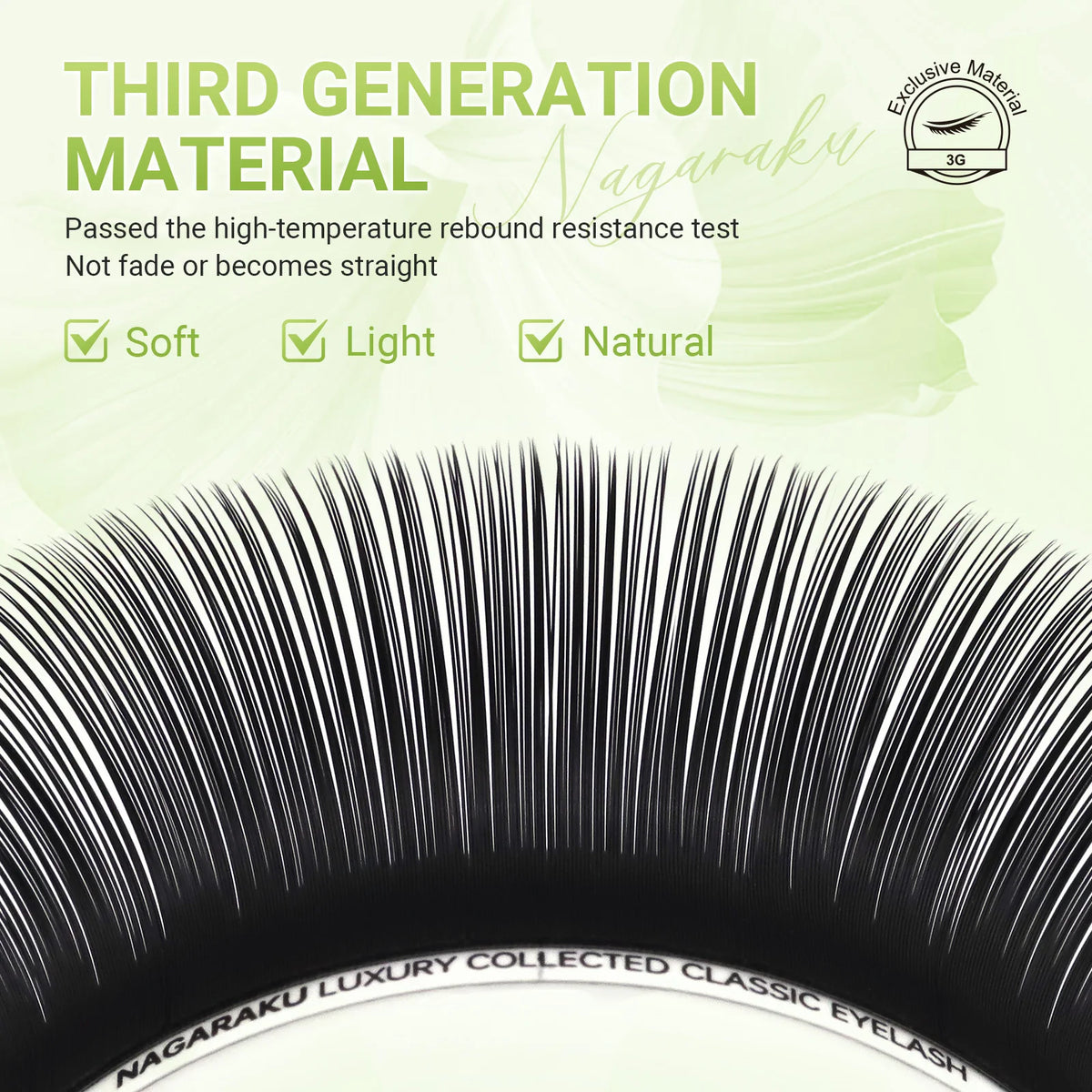 NAGARAKU Luxury Classic Eyelash Matte Black Dark Brown 100% Hand Made 3rd Classic Eyelash 16rows Individual Soft Natural