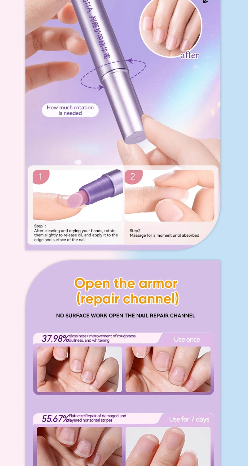 3-in-1 Nail Art Pen Hand Armor Essence Brush Cuticle Pusher Manicure Care Tools Cuticle Oil Pen Dead Skin Cuticle Remover Pen