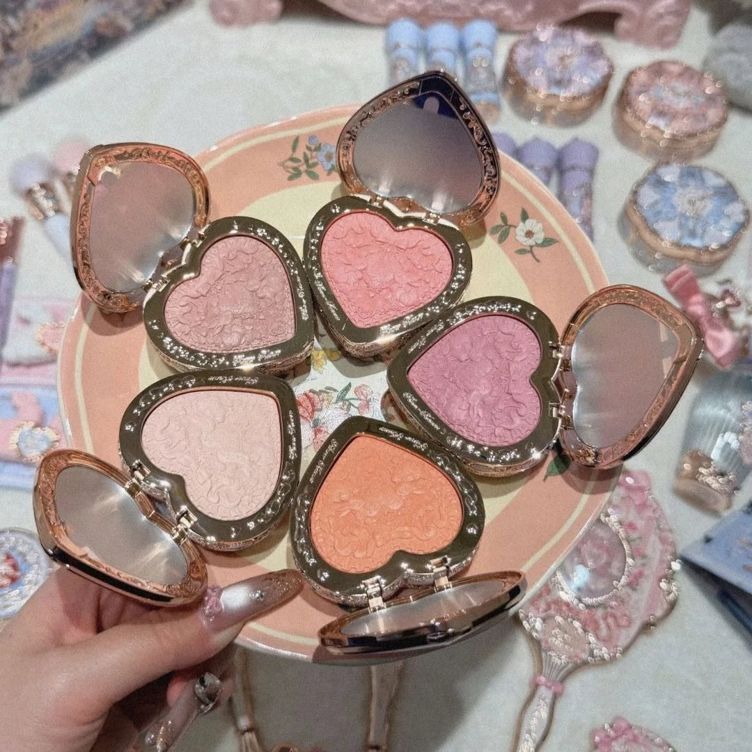 FLOWER KNOWS THE SWEETIE BEAR COLLECTION Silk Satin Blush Powder For Cheeks Contour Face Bunny Garden Blush Natural Matte Finish