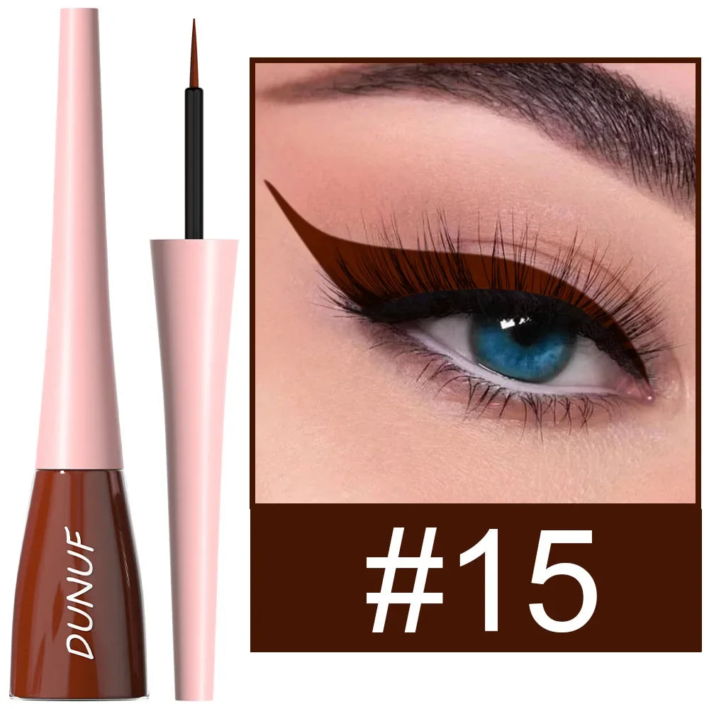 Matte Dark Green Liquid Eyeliner Pencil Waterproof Makeup Colorful Liquid Eye Liner Ultra-thin Long-Lasting Quick-Dry Eye Liner