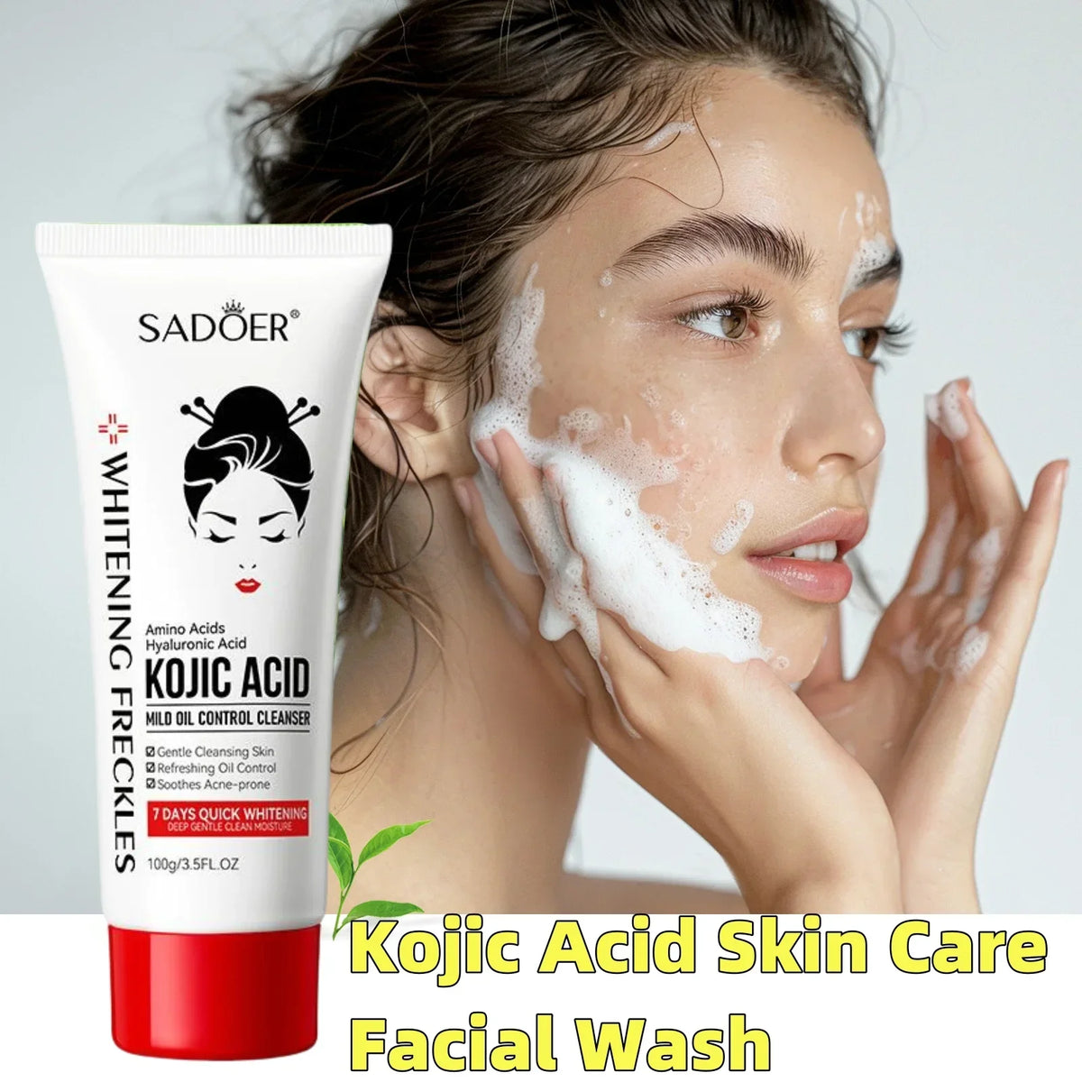 100ml Kojic Acid Skin Care Facial Wash Mild Oil Control Deep Moisturizing Cleansing and Nonirritating Face Cleanser Face Wash