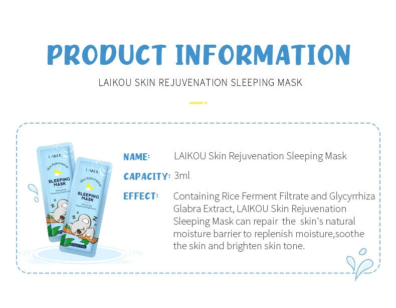 LAIKOU 7pcs Moisturizing Facial Mask Anti Wrinkle Firming Hydrating Sleeping Face Masks Face Mask Beauty Korean Skin Care