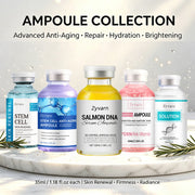 Ampoule Serum Set – Stem Cell Anti-Aging & Salmon DNA Hydrating & Brightening Facial Essence Smooth Wrinkles & Enhance Firmness