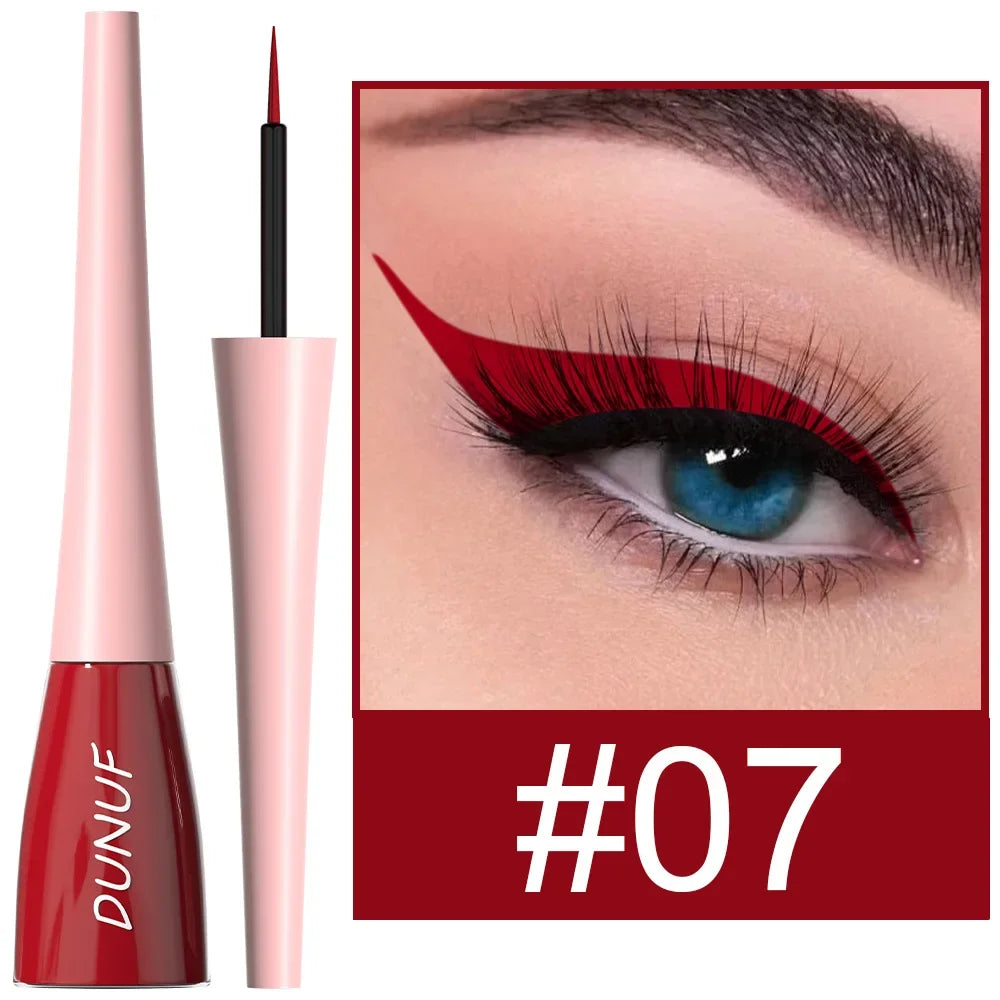 Matte Dark Green Liquid Eyeliner Pencil Waterproof Makeup Colorful Liquid Eye Liner Ultra-thin Long-Lasting Quick-Dry Eye Liner